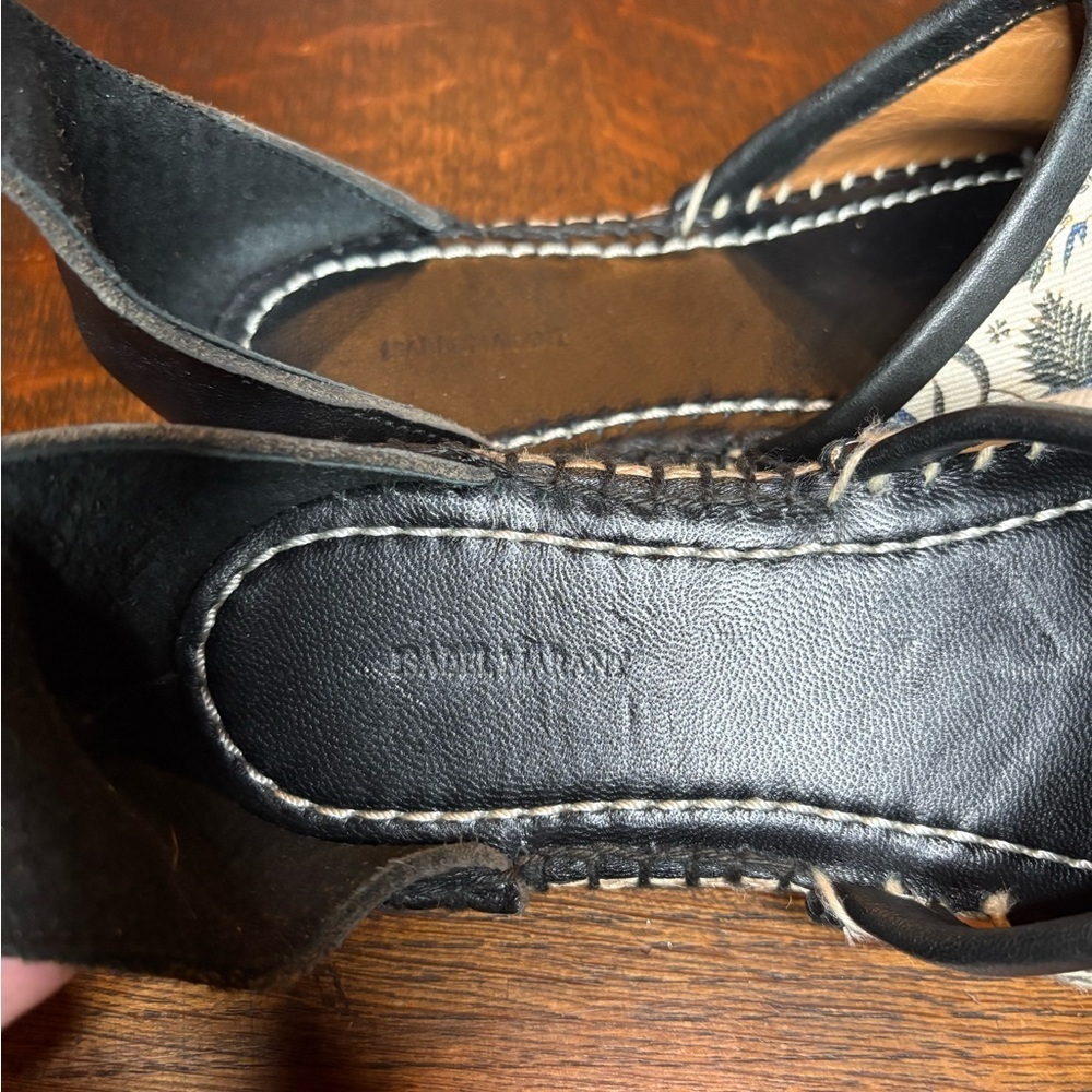 ISABEL MARANT- CARLYCE PRINTED CANVAS AND LEATHER ESPADRILLES IN ECRU. Size 36 - Picture 5 of 7